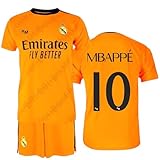 Stock Futbol R.Madrid Segunda Equipación Temporada 24-25 Réplica Oficial | Mbappé 10 | Kit Infantil Camiseta y Pantalón | Conjunto de Fútbol Niño | Equipación Deportiva Transpirable