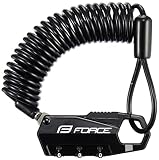 FORCE(フォース) 自転車用 ミニロックコイルワイヤー ブラック 径3.5mm×長さ1800mm 80024