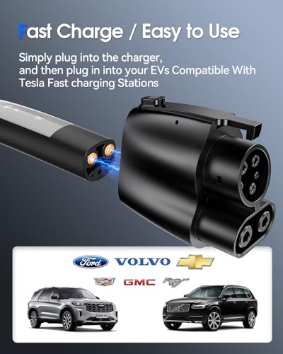 NACS to CCS Adapter (Max 500A 1000V) Fast Charging Supercharge Up to 150 Miles in Just 15 Min, Nacs to ccs Adapter for Ford, GM, Volvo etc. EVs, Compatible Tesla Charger & Tesla Supercharger Stations - Thumbnail 3