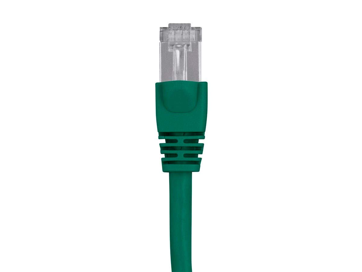 Monoprice Cat6A 50ft Green Patch Cable Double Shielded (S/FTP) 26AWG 10G Pure Bare Copper Snagless RJ45 Fullboot Series Ethernet Cable