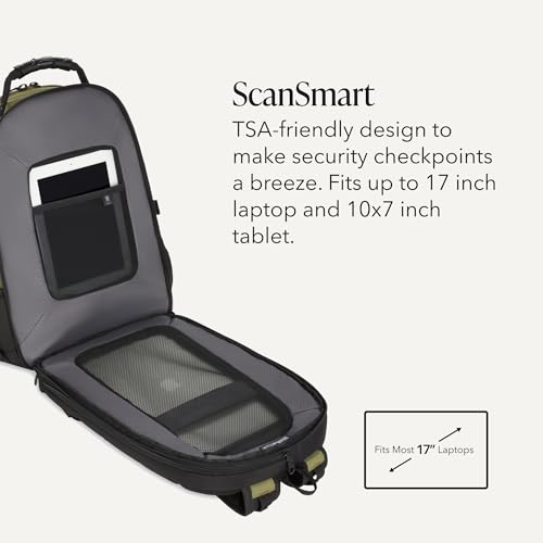 Image of SWISSGEAR 1900 ScanSmart Laptop Backpack, Fits Most 17-Inch Laptops, TSA-Friendly Lay-Flat Design, RFID Protection, and Tablet Pocket, Black, 31L, 18.5-Inch