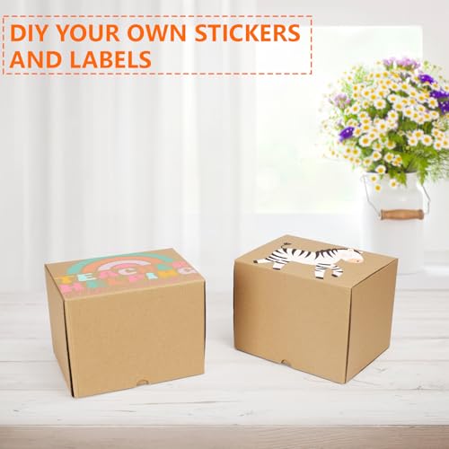 Image of HORLIMER 8x6x6 inches Shipping Boxes Set of 25, Brown Corrugated Cardboard Box Literature Mailer