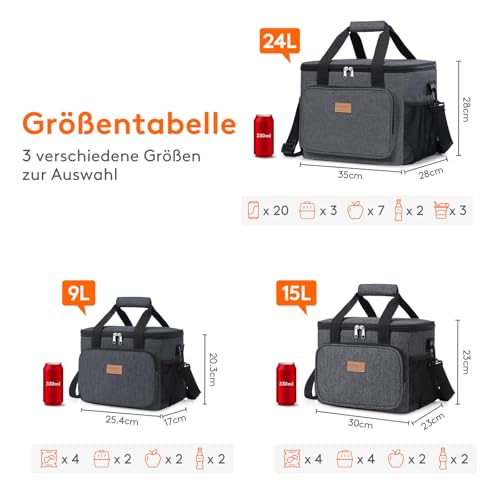 Lifewit Kühltasche klein, Isolierte Cooler Bag, Lunchtasche 15L 24 Dosen – Ansicht 4