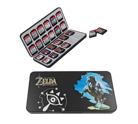 WhiteStone4All 48-Slot Storage Holder for 24 Game Cartridges & 24 Micro SD Cards, Magnetic Closure, Shockproof Shell Switch Game Card Case Compatible with Nintendo Switch, Switch Lite & OLED –