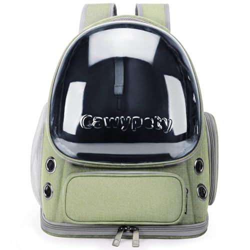 Image of Cat Backpack Carrier Expandable Pet Carrier Backpack for Small Medium Cats Fit Up to 18 Lbs, Foldable Puppy Backpack Carrier for Travel, Hiking (Green, 11L x 16.5W x 13.4H)