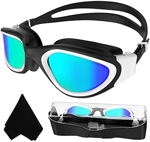 Adult Swimming Goggles,Polarized Open Water Goggles Swimming Anti Fog UV Protection No Leakage Clear Vision Easy to Adjust for Adults Men Women Teenagers