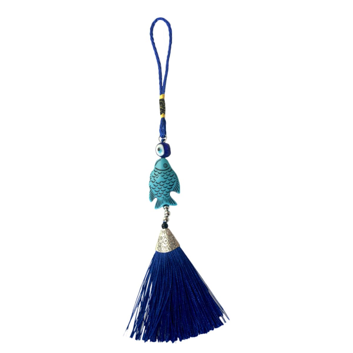Blue Evil Eye Tassel Charm Pendant