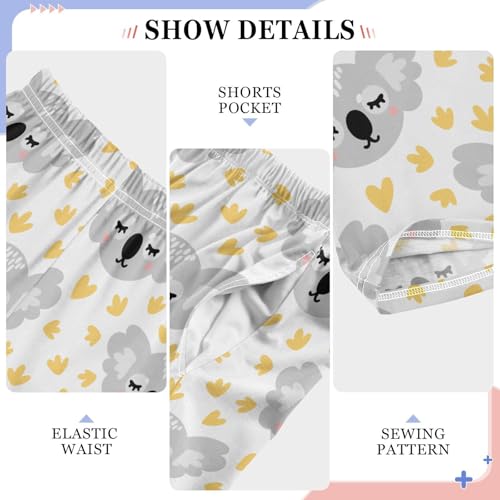 Koala and Love Heart Boys Long Pants Soft Trousers Elastic Waist Kids Lounge Bottoms with Pockets S-XL4