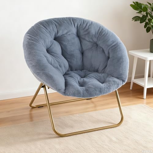 NEWBULIG Comfy Saucer Chairs Soft Lounge Cute Folding Bedroom Living