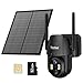 Tzziel 4G LTE Camara Vigilancia Exterior Solar Sin WiFi con Tarjeta SIM, 2K PTZ Inalámbrico, 10400mAh, 6W Panel Solar, Visualización de 360 °, Detección de Movimiento, Audio Bidireccional, IP66