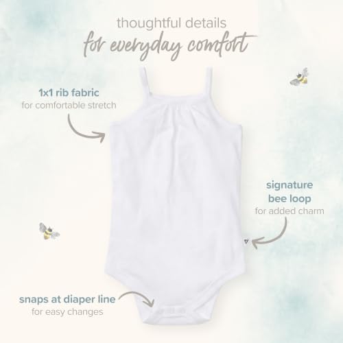 Burt's Bees Baby Girls' One-Piece Camisole Bodysuits - image 5