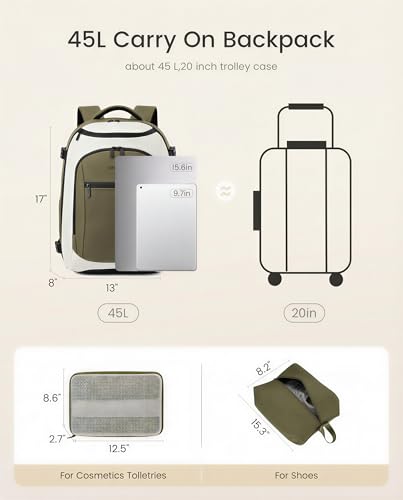 Image of LOVEVOOK 40L Travel Backpack for Women & Men, Airline Approved Carry On Bag