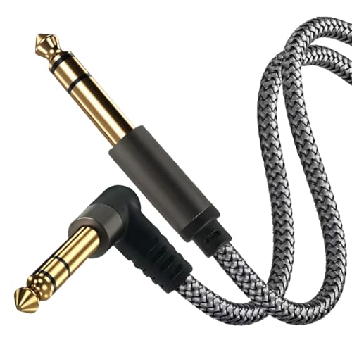 Image of Verilux Electric Guitar Cable 6.35mm 9.8FT /3M, 6.35mm Male to 6.35mm Male Aux Cable with Hi-Fi Sound Nylon Braided, 6.35mm Aux Stereo Audio Cable Gold-Plated for Amps, Electric Bass & Guitar, Speaker