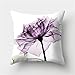 Fundas de Cojín Decorativos Flor Transparente Lila Cuadradas Terciopelo Suave Funda de Almohada Cubierta para Cojines Sofá Sala de Estar Cama Decor Throw Pillow Case Pillowcase+core,45x45cm T1139