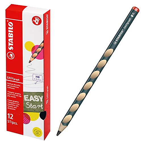 スタビロ 鉛筆 イージーグラフ HB 右手用 12本 B322-HB