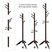 VASAGLE Coat Stand, Solid Wood Coat Rack Free Standing with 11 Hooks, Entryway Hall Tree for Clothes, Hats, Handbags, Rubberwood, Dark Walnut