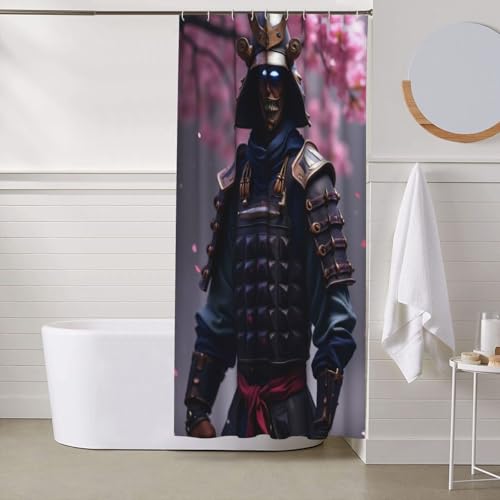 Rideau de douche tissu lavable machine samouraï 152x183 - 7