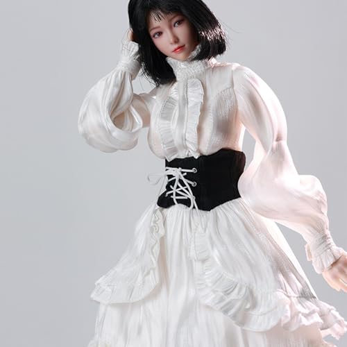 Robe longue gothique blanche 1/6 résistante pour vêtement poupée