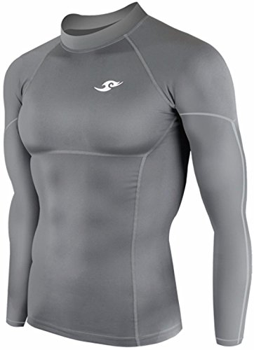 JustOneStyle 010 Take Five Skin Tight Compression Base Layer Grey Running Shirt Mens S - XL