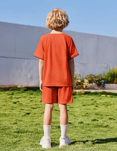 Image of Arshiner Boys Loose Athletic Set Crew Neck T-Shirt & Mesh Short 4-13 Years