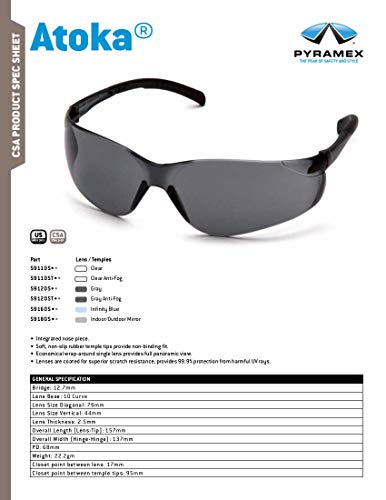 Pyramex Atoka Cler Clear Anti-Fog lentes de seguridad miniatura 5