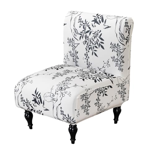 Image of Eco-Ancheng Armless Chair Slipcover Removable Armless Accent Chairs Covers Washable Armless Slipper Chair Slipcover Printed Armless Chair Furniture Protector Covers for Living Dining Room Hotel