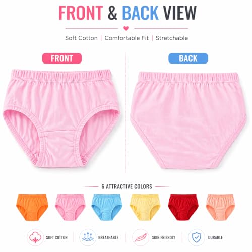 Image of Girls Multicolor Kids Printed Girls Panties(Pack of 6)