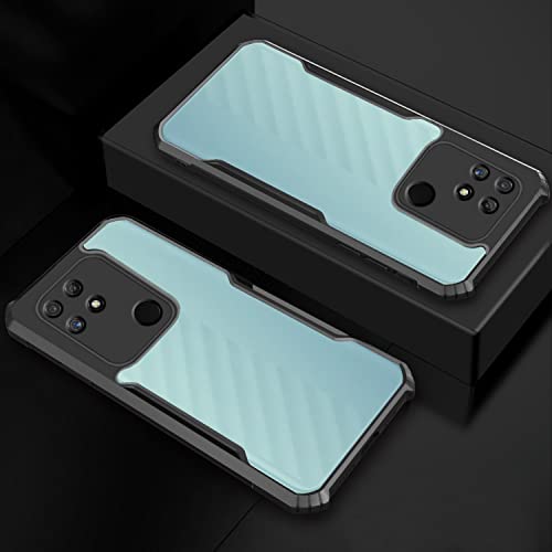 Image of Pikkme Realme Narzo 50A Plastic Back Cover Crystal Clear Transparent Back Ultra Hybrid Full Camera Protection Raised Edge with 360 Degree Protection Bumper Back Cover for Realme Narzo 50A (Black)