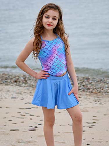Image of Girls Tankini Swimsuit Two Piece Bathing Suit with Adjustable Strap 3-13 Years