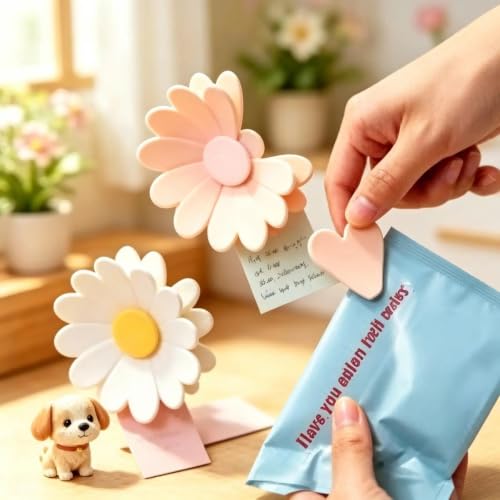 Cherry-Shaped Magnetic Food Clip & Fridge Magnet, Clips for Chips and Other Food Bags, Notes, Photos.Magnetic chip Clips for Refrigerator Includes 1 Magnetic Clip and 6 chip Clip.(2 Pink) - Image 8