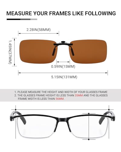 Image of TERAISE Polarized Clip on Sunglasses Over Prescription Glasses Anti-Glare UV400 for Men Women Driving Travelling Outdoor
