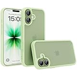 PinLiSheng iPhone 17 用 ケース 米軍MIL規格 PC背面TPUバンパー 耐衝撃 黄変防止 指紋防止 アイフォン17携帯スマホケース 耐衝撃 SGS認証 薄型 ストラップホール付き いPhone17 対応 6.3 インチ(抹茶グリーン, iPhone 17)