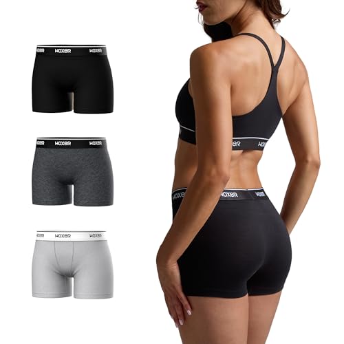Image of Woxer Womens Boxers - Star 3 inch Boy Shorts Underwear for Women - Boxer Briefs
