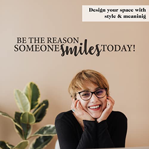 My Vinyl Story - Be The Reason Someone Smiles Today - Large Inspirational Wall Decal Motivational Wall Art Quote Positive Home Office School Classroom Decor Vinyl Decoration Encouragement 36X5 Inches #TOP5