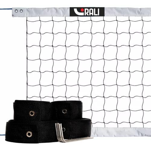 Kit Rede Branca Rali 4 faixas - Vôlei De Praia Oficial + Marcação Quadra 8x16 Preto