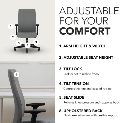 Image of HON Ignition 2.0 Ergonomic Office Chair, Lumbar Support, Desk Chair, Frost