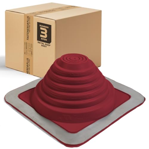 Fasteners Plus #3 Square EPDM Metal Roof Pipe Flashing Boot