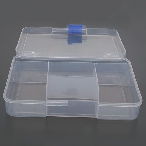 Miniatura 6 de Bettomshin Caja de almacenamiento de componentes PP de 5.63 x 3.94 x 1.18 pulgadas, contenedor organizador de plástico, 5 rejillas fijas, cajas de