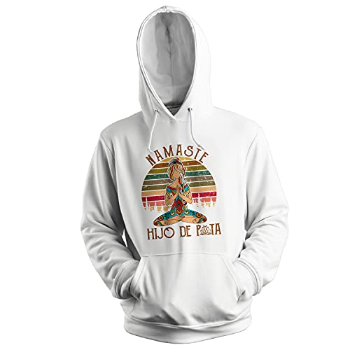 Yoga Namaste Hijo De Puta Meditation Sudadera con Capucha Blanco Unisex Size M Cover