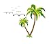 DULALA Stickers muraux Stickers muraux Noix de Coco Palmier Tropical Beach Kid Stickers muraux Enfants