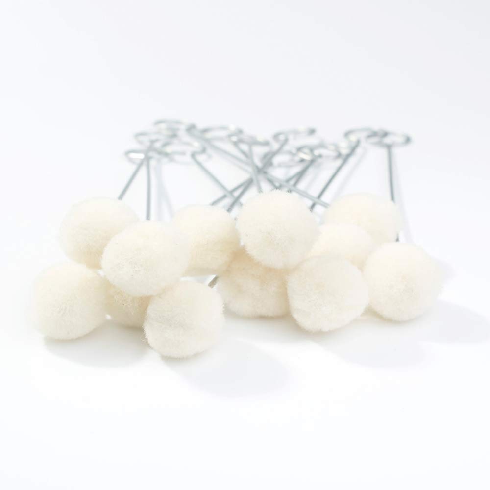 Brosses à Billes En Laine Pour Teinture Cuir - Lot De 30 (15 Longues 15cm, 15 Courtes 12,5cm), Poignée Métal