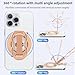 RESPECTED-BRO-Magnetic-Phone-Grip-Stand-with-Finger-Strap, 4-in-1 Magnetic Ring Holder, Kickstand and Elastic Strap for Phones, Universal Fit for iPhone 17/16/15/14/13/12, Android and Cases(Rose Gold)