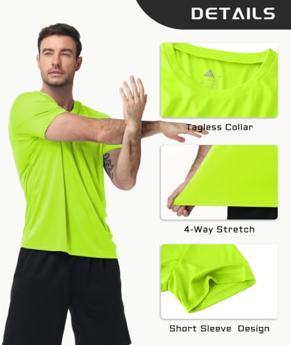 Image of 3 Pack Mens Swim Shirt Rash Guard Workout Shirts UPF 50+ Short Sleeve Fast Dry Sun Protection Lightweight Water Shirt