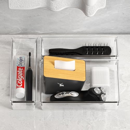 Criusia ORGANIZATION AND STORAGE 26 Pack Large Clear Plastic Drawer Organizer Bins -Heavy Duty Acrylic Kitchen Drawer Organizers And Storage thumb #6