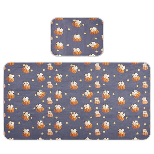 Bolaz Summer Sleeping Bed Pad, Star and Raccoon2 Cooling Mattress Set Breathable Bed Mat Ice Silk Mat + Pillow Cover for Toddler Boys Girls