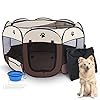 Dog-Playpen-Portable-Foldable-Pet-Playpen-with-Water-Resistant-Upgrade-Puppy-Playpen-with-Removable-Sunshade-and-Bottom-Fixing-Use-for-DogCatRabbit-IndoorOutdoor Upgrade Puppy Playpen with Removable Sunshade