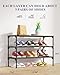 Kitsure Shoe Rack - Non-Woven Shoe Rack Shelf, Shoe Organizer for Closet, Entryway, Garage & Corridor, Stackable Shoe Shelves, 27.5