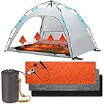 Sleeping Mats for Camping/Portable Heating Warming Blanket Heat Sleeping Pad/Outdoor Heated Sleeping Bag Liner/USB Powered Three-Speed Temperature Control/for Cold Weather Camping or Hiking/Grey