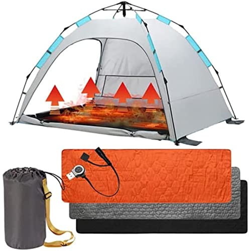 Sleeping Mats for Camping/Portable Heating Warming Blanket Heat Sleeping Pad/Outdoor Heated Sleeping Bag Liner/USB Powered Three-Speed Temperature Control/for Cold Weather Camping or Hiking/Grey