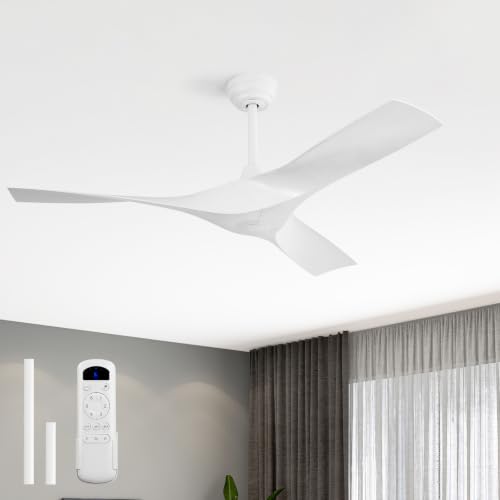 Image of Sofucor 52 Inch Ceiling Fans No Lights, Modern Ceiling Fan with 3 Plastic Blades, 4500CFM 6-Speed 3-Timer Reversible DC Motor, for Bedroom Living Room Patios Office, ETL /FCC